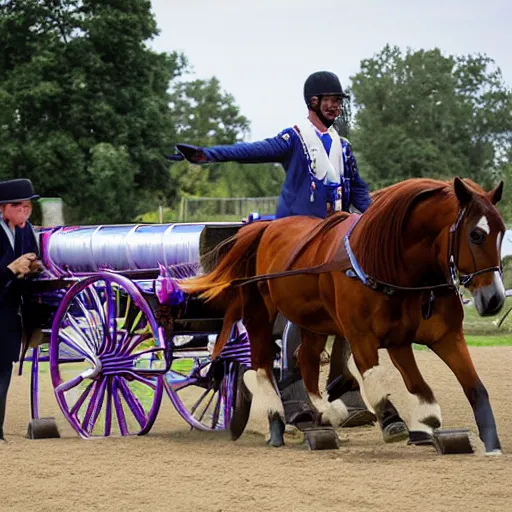 Image similar to a horse pulling a canon