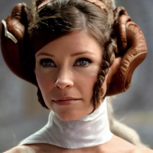 Prompt: Evangeline Lily as Princess Leia