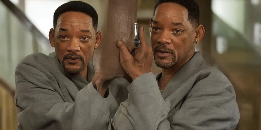 Image similar to Will Smith as Morgan Freeman in 'The FreeMan' (2023), movie still frame