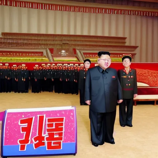 Image similar to kim jong - un endorsing juno