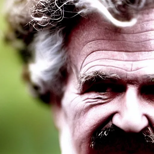 Prompt: color studio still of mark twain in the year 2 0 2 0, aged 5 0 years old, close up,