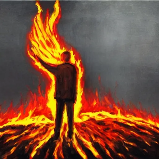 Image similar to a man on fire