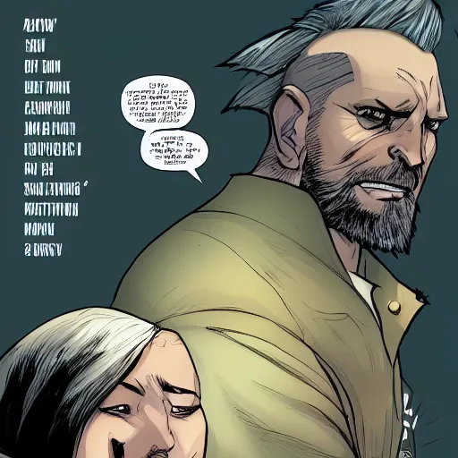 Image similar to portrait of an angry man with rhino nose, wide shot, highly coherent, saga comic, fiona staples