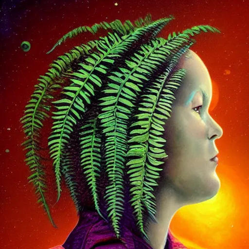 Prompt: my head got replaced with saturn, my mom is going to be so mad, by john philip falter, trending on artstation a seahorse made out of ferns and fractal patterns, 8 k resolution