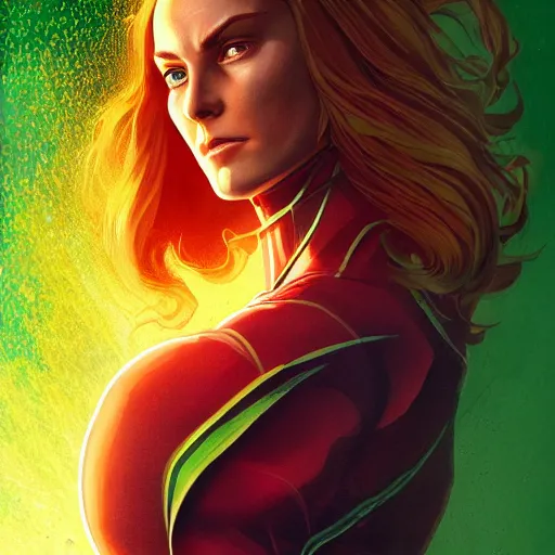 Image similar to full body portrait of jean grey, symmetry, hyperdetailed perfect face, green eyes, comic, phoenix rising, burning flames, intricate, detailed, volumetric lighting, scenery, digital painting, highly detailed, artstation, sharp focus, illustration, concept art, ruan jia, steve mccurry