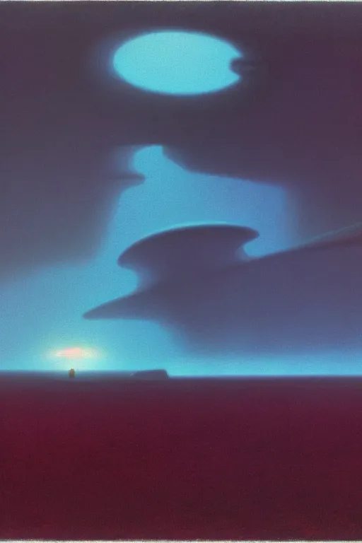 Image similar to otherworldly atmosphere of an alien planet by arthur haas and bruce pennington and john schoenherr, cinematic neon lights matte painting, james turrell building, 8 k realistic, stormy weather, dark moody colors