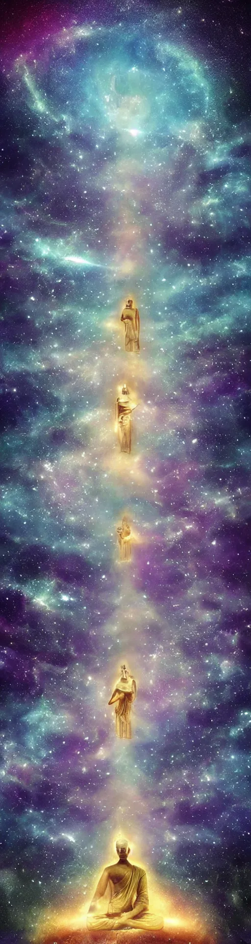 Image similar to Path to enlightenment, galactic, heavenly, fantasy, dreamlike, brilliant