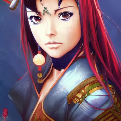 Prompt: anime portrait of beautiful adriana chechik samurai water swordman, digital painting, concept art, d & d, art by ufotable and artgerm and greg rutkowski and alphonse mucha