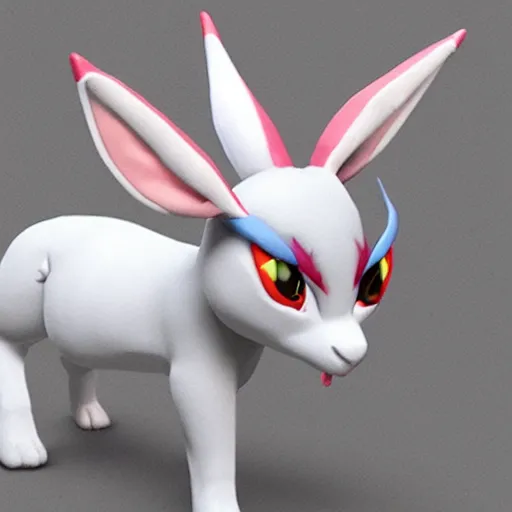 Image similar to Sylveon hyper-realistic, 4k, unity engine, HD, photo realistic