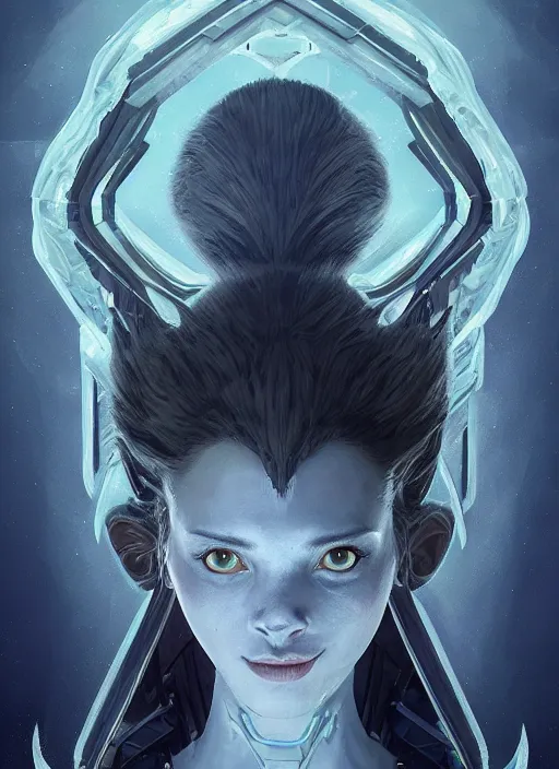 Image similar to symmetry!! portrait of alien made of ice in the style of horizon zero dawn, machine face, intricate, elegant, highly detailed, digital painting, artstation, concept art, smooth, sharp focus, illustration, art by artgerm and greg rutkowski and alphonse mucha, 8 k