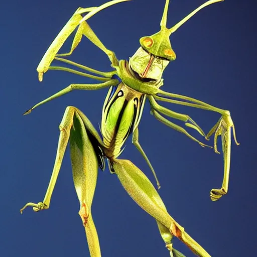 Image similar to a humanoid mantis alien creature