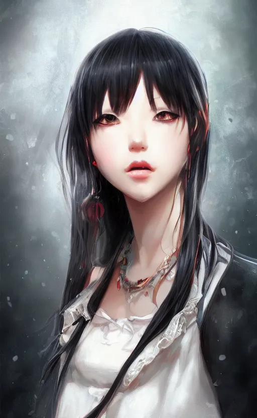 Image similar to kurumi from date alive portrait, dynamic lighting, photorealistic fantasy concept art, trending on art station, stunning visuals, creative, cinematic, ultra detailed