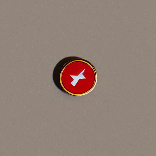 Image similar to a photo of a retro 8 0 s minimalistic clean fire warning enamel pin, studio lighting, behance