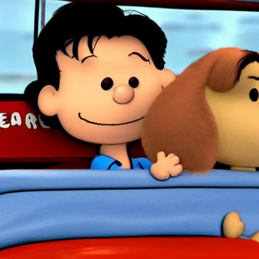 Prompt: charlie sheen in the peanuts movie ( 2 0 1 5 ), animated, movie,