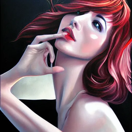 Image similar to a beautiful painting representative of the art style of artgerm