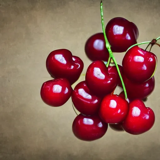 Image similar to Cherry explosion, realistic explosion, cherries exploding