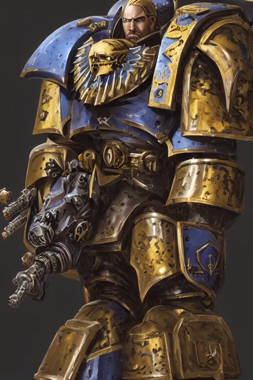 Image similar to armor portrait heros warhammer 4 0 k horus heresy fanart - the primarchs emperor by johannes helgeson animated with vfx concept artist & illustrator global illumination ray tracing hdr fanart arstation zbrush central hardmesh 8 k octane renderer comics stylized