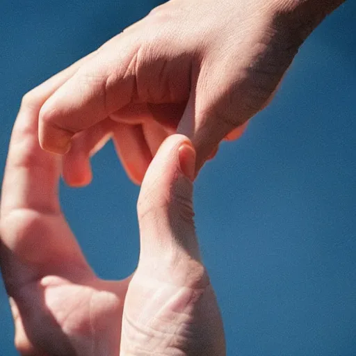 Image similar to man showing us his hand with five fingers