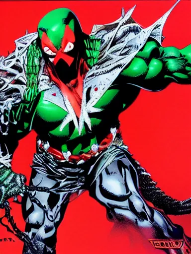 Image similar to spawn by todd mcfarlane, detailed, hyper-detailed