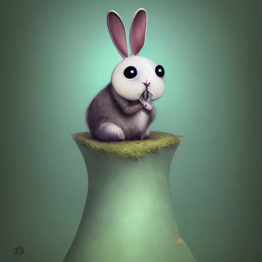 Image similar to cute rabbit wearing googly eyes by gediminas pranckevicius