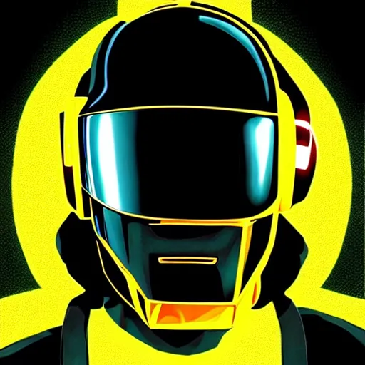 Prompt: “portrait of figure wearing a Daft Punk. Art in the style of Naruto.”