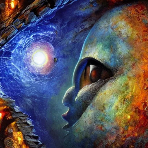 Image similar to journey to the center of the earth, artstation hall of fame gallery, editors choice, # 1 digital painting of all time, most beautiful image ever created, emotionally evocative, greatest art ever made, lifetime achievement magnum opus masterpiece, the most amazing breathtaking image with the deepest message ever painted, a thing of beauty beyond imagination or words