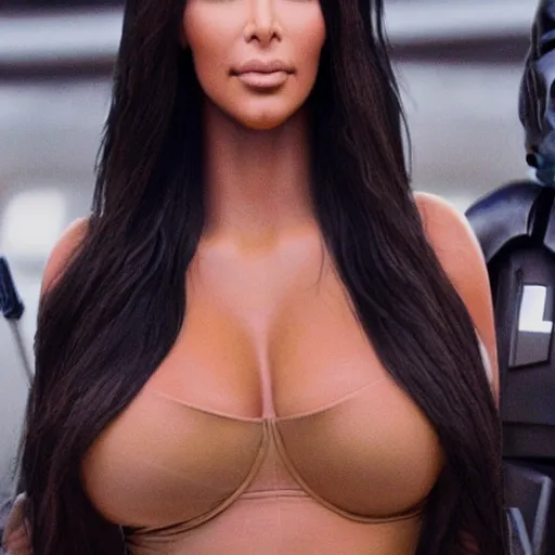 Image similar to kim kardashian in star wars movie poster high detail