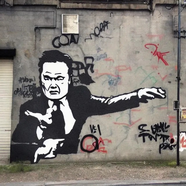 Prompt: conan o'brien graffiti by banksy