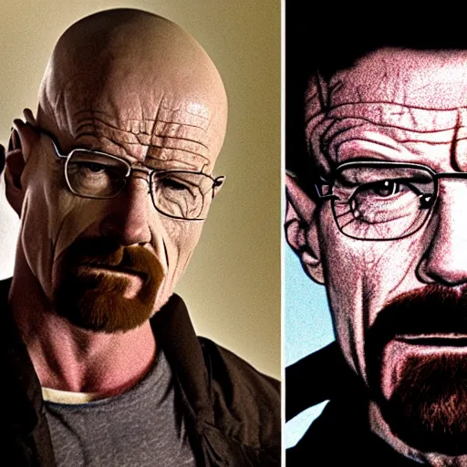 Image similar to Walter white is a super sayan