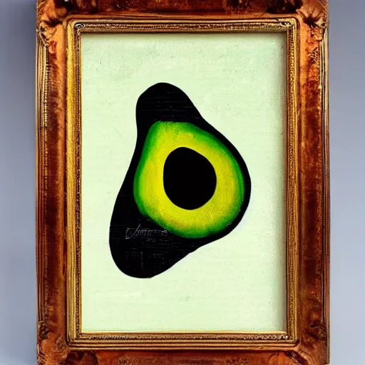 Image similar to avocado ukulele painted by dali