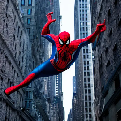 Prompt: spider-man webswinging in new york, cinematic photography, high detail, 4k