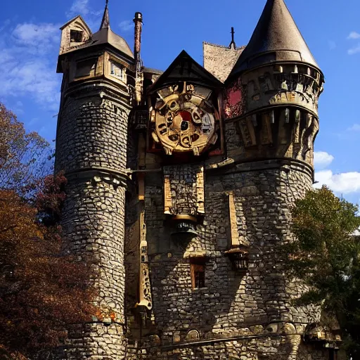 Image similar to medieval steampunk castle