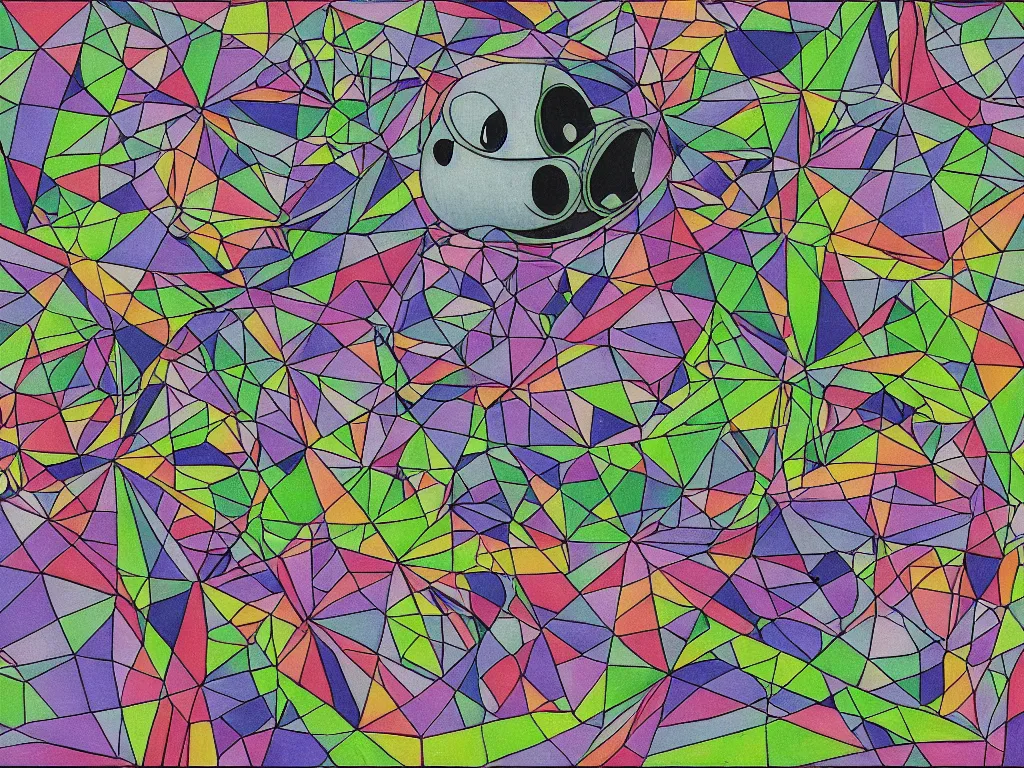 Prompt: pepe the frog walking on hyper-dimensional impossible geometric object, high detail, highly abstract, vivid colors, a little bit touch of M. C. Escher