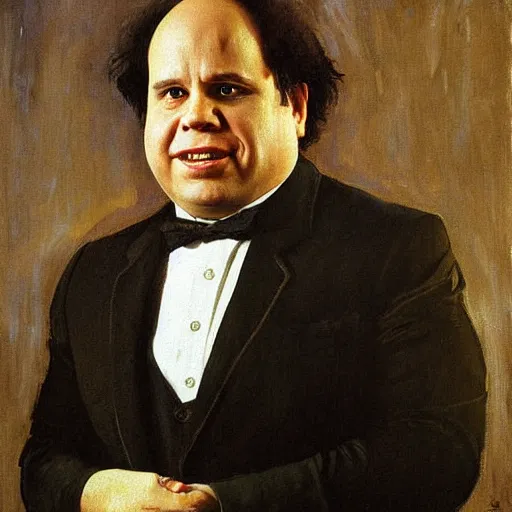 Image similar to danny davito frank reynolds movie actor photograph, portrait, famous painting, by ilya repin