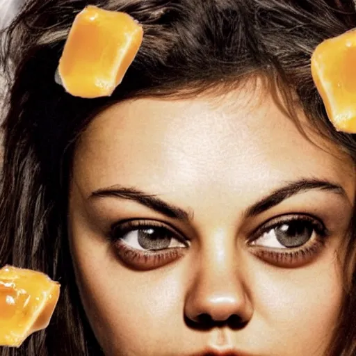 Prompt: goddess Mila Kunis wearing made of honey, hyper realistic award winning food photography-n9