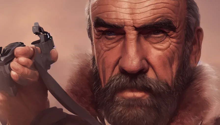 Prompt: Sean Connery as a trapper, hyperdetailed, artstation, cgsociety, 8k