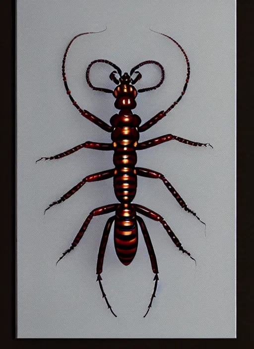 Image similar to beautiful matte airbrush portrait of a scolopendra on a white background, 8 0's airbrush aesthetic, art by pater sato