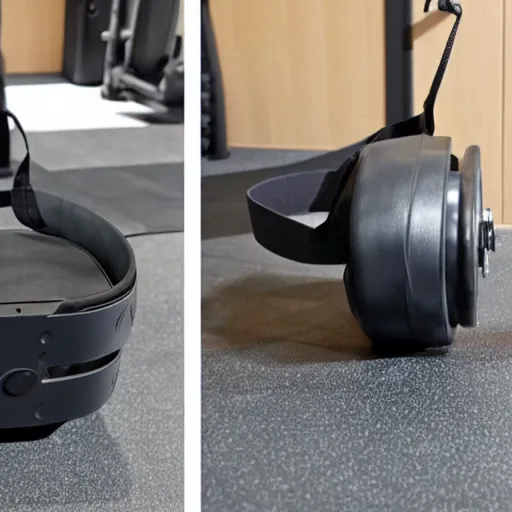 Image similar to a gym with weights made vr headset