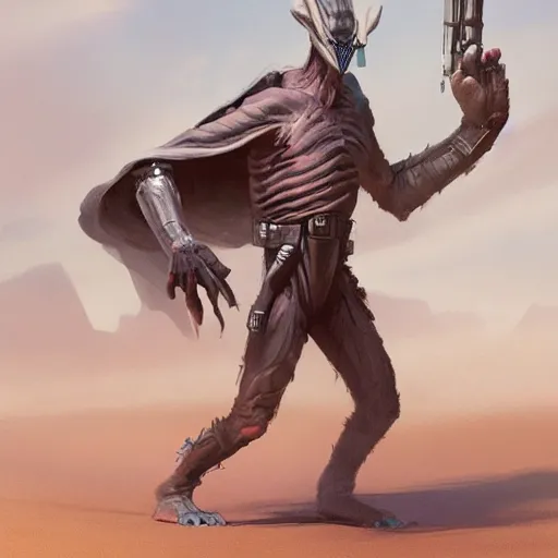 Prompt: concept art of a neimoidian alien from star wars prequels by greg rutkowski