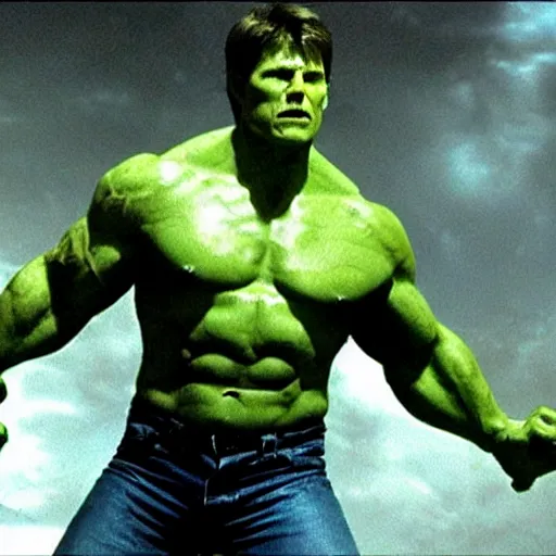 Prompt: tom cruise as the hulk