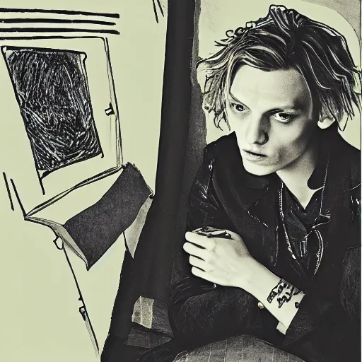 Image similar to jamie campbell bower, storybook, illustration