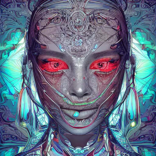 Prompt: the anatomy of a head of polished chrome that resemble a beautiful woman, an ultrafine detailed illustration by james jean, intricate linework, bright colors, final fantasy, behance contest winner, vanitas, angular, altermodern, unreal engine 5 highly rendered, global illumination, radiant light, detailed and intricate environment