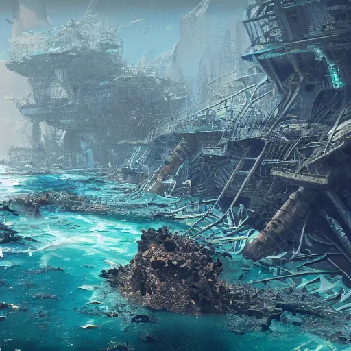 Prompt: seabed destroyed by overfishing, dystopia, sharp focus, artstation,