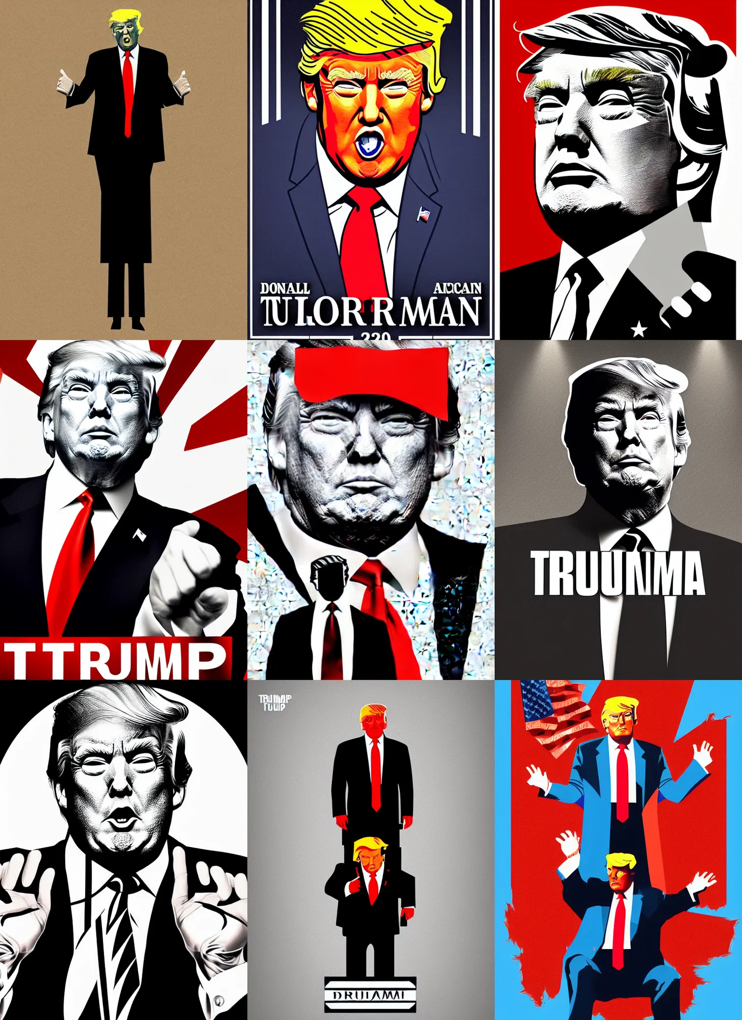 Prompt: donald trump is nuclear man, 2 0 2 0 s promotional art, movie artwork, fanart, trending on artstation, minimalist