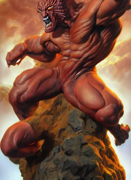 Prompt: a epic portrait of the god of destruction, art by boris vallejo and greg danton and denys tsiperko, detailed, hyperrealism, artstation