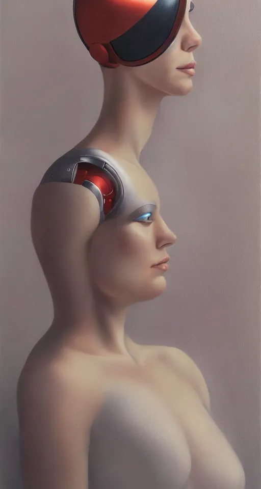 Prompt: a portrait of a cyborg in a scenic environment by mary jane ansell