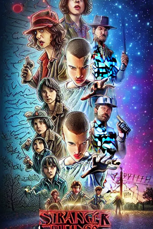 prompthunt: Dwayne Johnson in stranger things season 5 poster