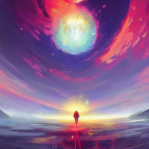 Image similar to an exploding star, by anato finnstark, by alena aenami, by john harris, by ross tran, by wlop, by andreas rocha