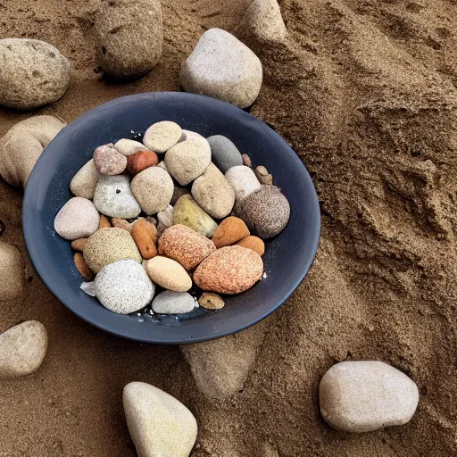 Image similar to A delicious bowl of rocks and sand