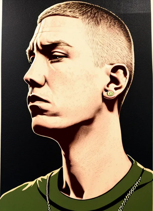 Image similar to Sideview Portrait of Eminem Shepard Fairey